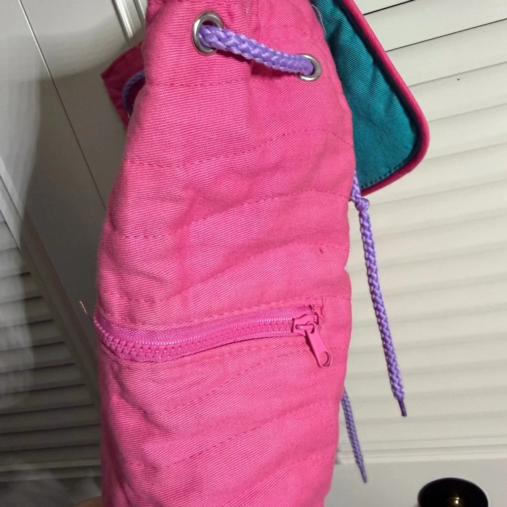 Stephen Joseph Kids Pink Quilted Princess Backpack Drawstring Bag